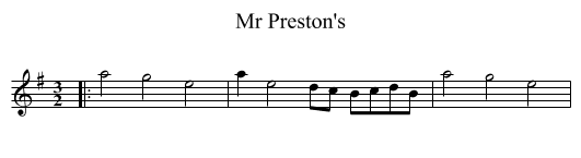 Mr Preston's - staff notation