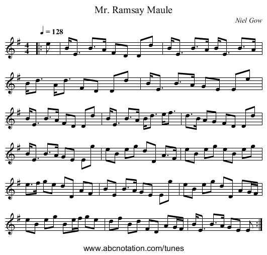 Mr. Ramsay Maule - staff notation