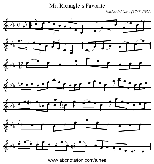 Mr. Rienagle’s Favorite - staff notation