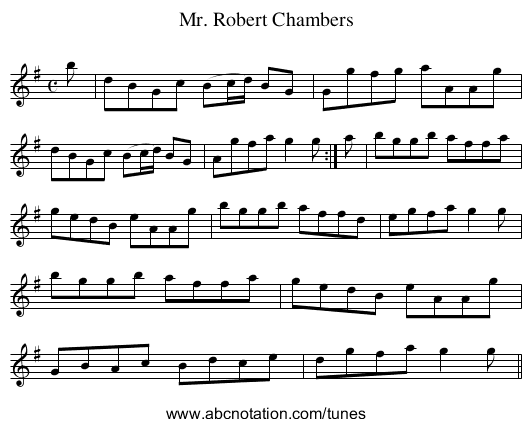 Mr. Robert Chambers - staff notation