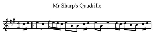 Mr Sharp's Quadrille - staff notation