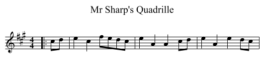 Mr Sharp's Quadrille - staff notation