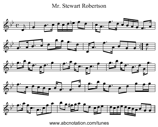Mr. Stewart Robertson - staff notation