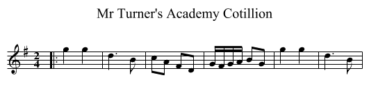 Mr Turner's Academy Cotillion - staff notation