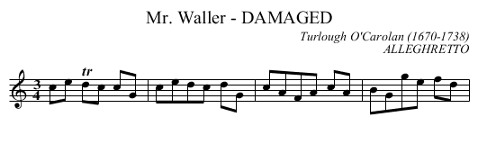 Mr. Waller - DAMAGED - staff notation