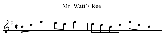 Mr. Watt’s Reel - staff notation