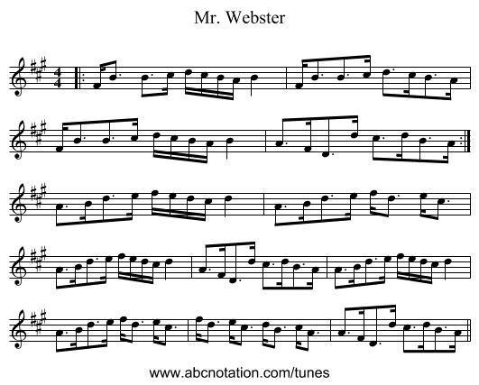 Mr. Webster - staff notation