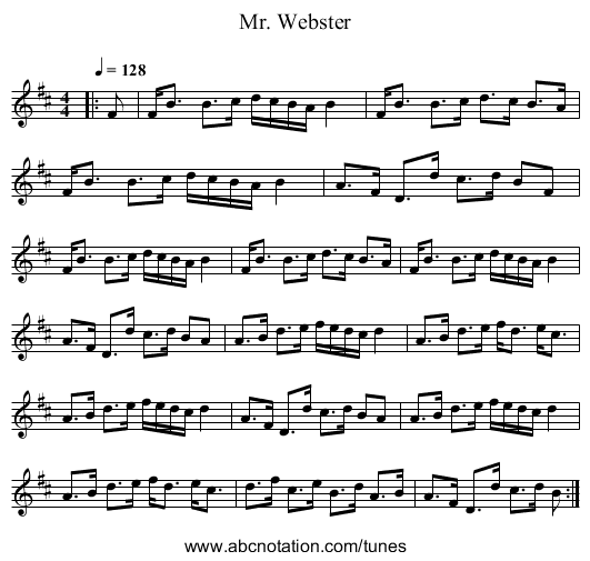 Mr. Webster - staff notation
