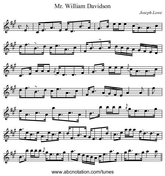 Mr. William Davidson - staff notation