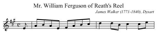 Mr. William Ferguson of Reath's Reel - staff notation