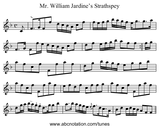 Mr. William Jardine’s Strathspey - staff notation