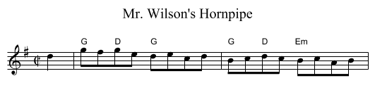 Mr. Wilson's Hornpipe - staff notation