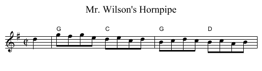 Mr. Wilson's Hornpipe - staff notation
