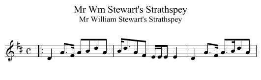 Mr Wm Stewart's Strathspey - staff notation