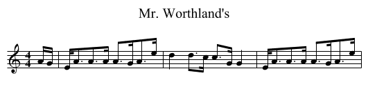 Mr. Worthland's - staff notation