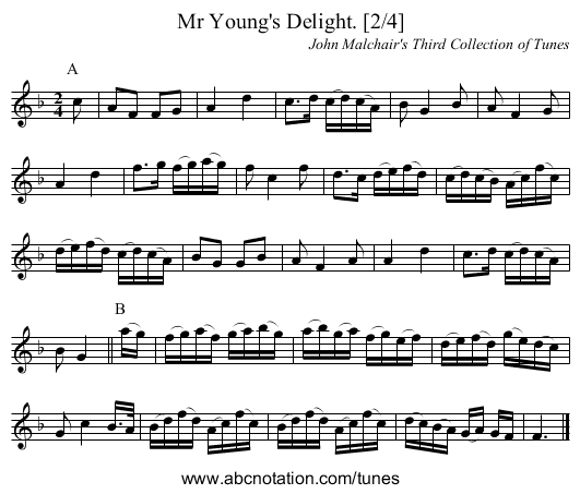 Mr Young's Delight. [2/4] - staff notation
