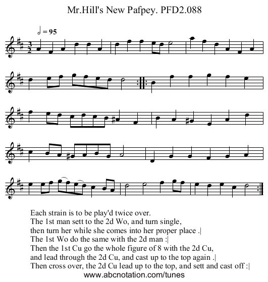 Mr.Hill's New Pafpey. PFD2.088 - staff notation