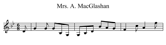 Mrs. A. MacGlashan - staff notation