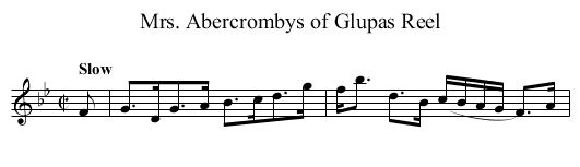 Mrs. Abercrombys of Glupas Reel - staff notation