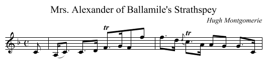 Mrs. Alexander of Ballamile's Strathspey - staff notation