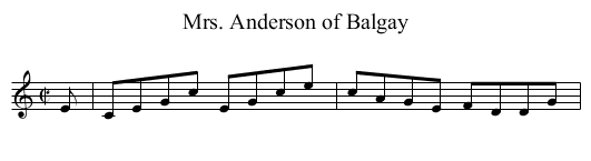 Mrs. Anderson of Balgay - staff notation