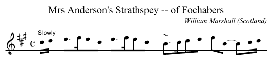 Mrs Anderson's Strathspey -- of Fochabers - staff notation