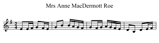 Mrs Anne MacDermott Roe - staff notation