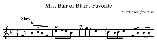 Mrs. Bair of Blair's Favorite - staff notation