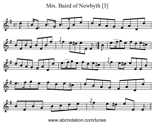 Mrs. Baird of Newbyth [3] - staff notation