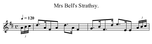 Mrs Bell's Strathsy. - staff notation