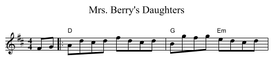 Mrs. Berry's Daughters - staff notation