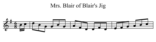 Mrs. Blair of Blair's Jig - staff notation