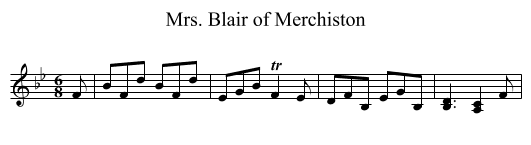 Mrs. Blair of Merchiston - staff notation