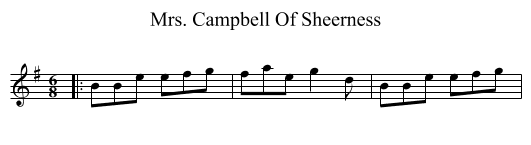 Mrs. Campbell Of Sheerness - staff notation