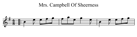 Mrs. Campbell Of Sheerness - staff notation