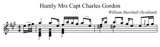 Mrs Capt Charles Gordon, Huntly - staff notation