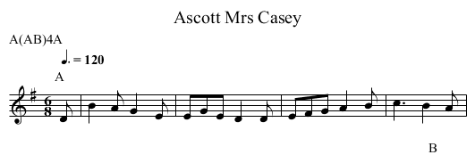 Mrs Casey, Ascott - staff notation