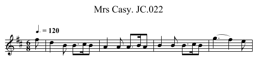 Mrs Casy. JC.022 - staff notation
