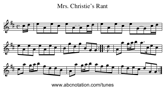 Mrs. Christie’s Rant - staff notation