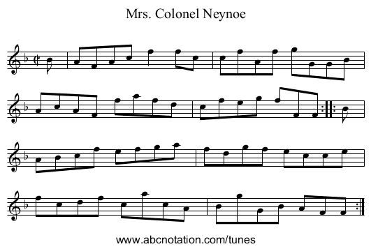 Mrs. Colonel Neynoe - staff notation