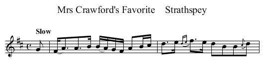 Mrs Crawford's Favorite    Strathspey - staff notation