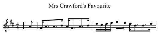 Mrs Crawford's Favourite - staff notation