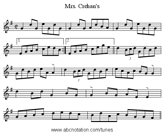 Mrs. Crehan's - staff notation
