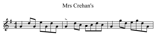 Mrs Crehan's - staff notation