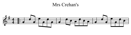 Mrs Crehan's - staff notation