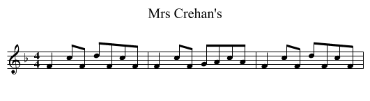Mrs Crehan's - staff notation