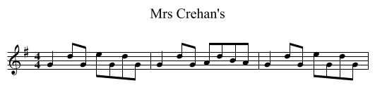 Mrs Crehan's - staff notation