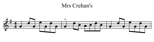 Mrs Crehan's - staff notation