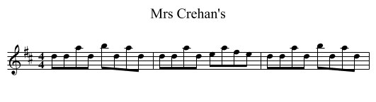 Mrs Crehan's - staff notation