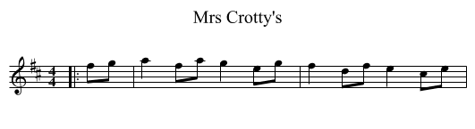 Mrs Crotty's - staff notation